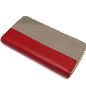Celine Zip Around Wallet Gray Red